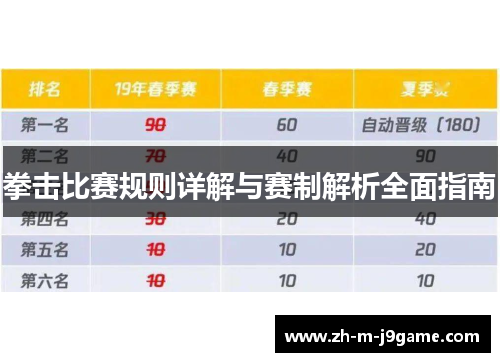 拳击比赛规则详解与赛制解析全面指南
